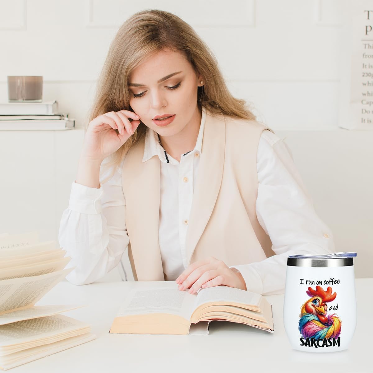 Funny Quotes Wine Tumbler, Sarcastic Chicken Gifts Chicken Decor Double Wall Vacuum Insulated Coffee Mug Wine Glass 12 oz Tumbler with Lid for Women Men Farewell Appreciation Birthday Christmas - Image 4