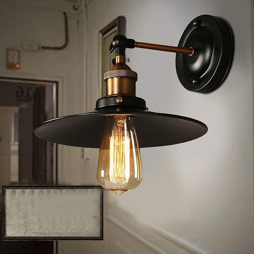 Aplique de pared industrial regulable de metal para salón