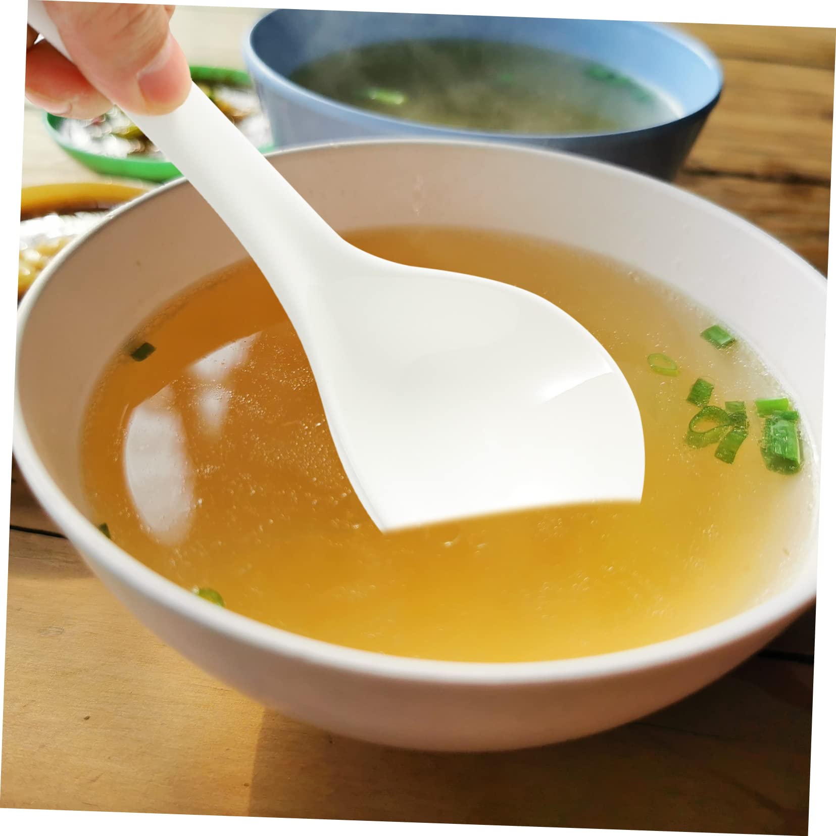 Cuillère à Soupe en Porcelaine 2 Pièces, Grosse Céramique Blanche
