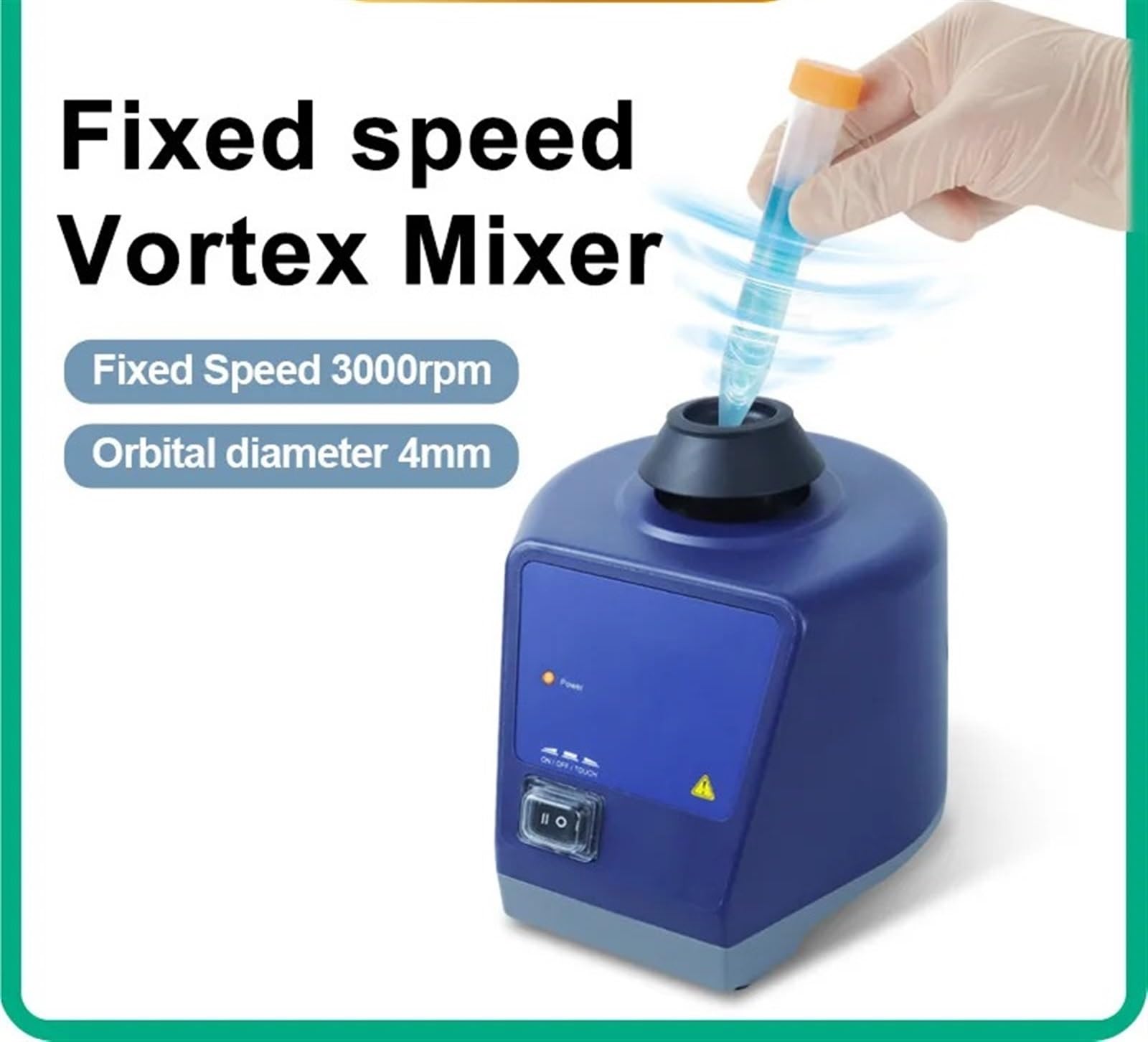 Agitador magnético, Mezclador de vórtice orbital eléctrico laboratorio velocidad fija 3000 rpm, agitador botellas líquido for tubos ensayo tinta MX-F