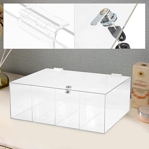 Miniatura 3 de Joyero acrílico transparente 4 capas colección de arte transparente acrílico soporte exhibición anillos collares pendientes pulseras caja de