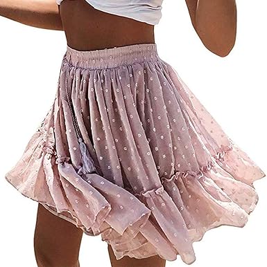 chiffon ruffle mini skirt