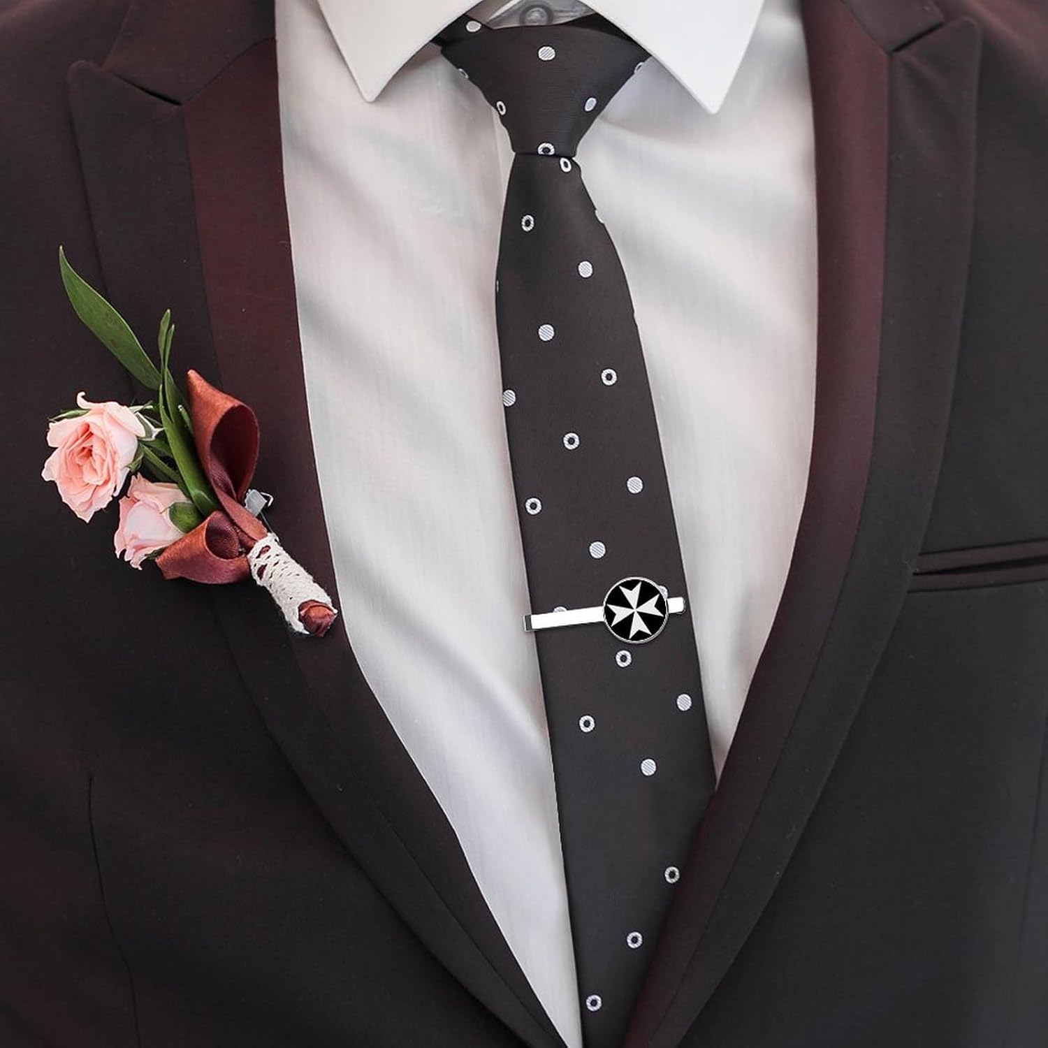 Hospitaller Knights Tie Clip Fashion Jewelry Necktie Pin for Wedding Busiess Office Accessories