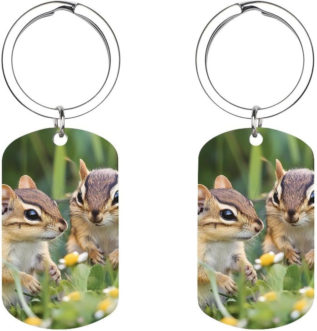 Chipmunks Cute 1Pcs Metal Keychain Mini Keychains Charms for Bag Personalized Key Ring Gift 5x2.8cm