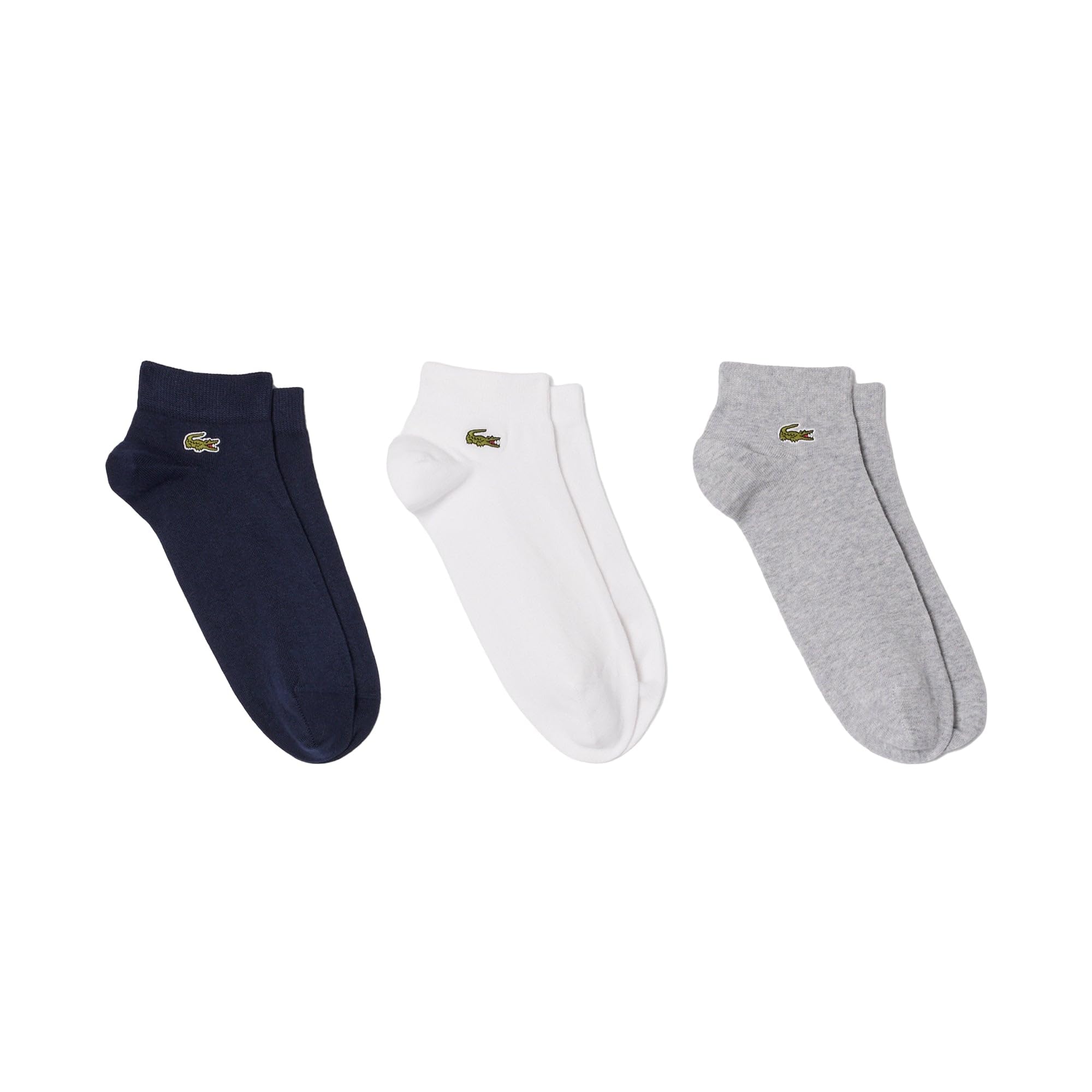 Lacoste Men's Black/Blue Pack Of 3 Pairs Of Low Sport Trainer Socks  8/7/7.5/6/6.5 Size 6-8