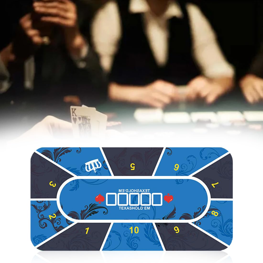 Tapete de Póker, Tapete Neopreno Juego Texas Holdem Verde, Cartas Poker Profesional, Tapete Cartas de Poker Juego Verde(120 * 60 cm)