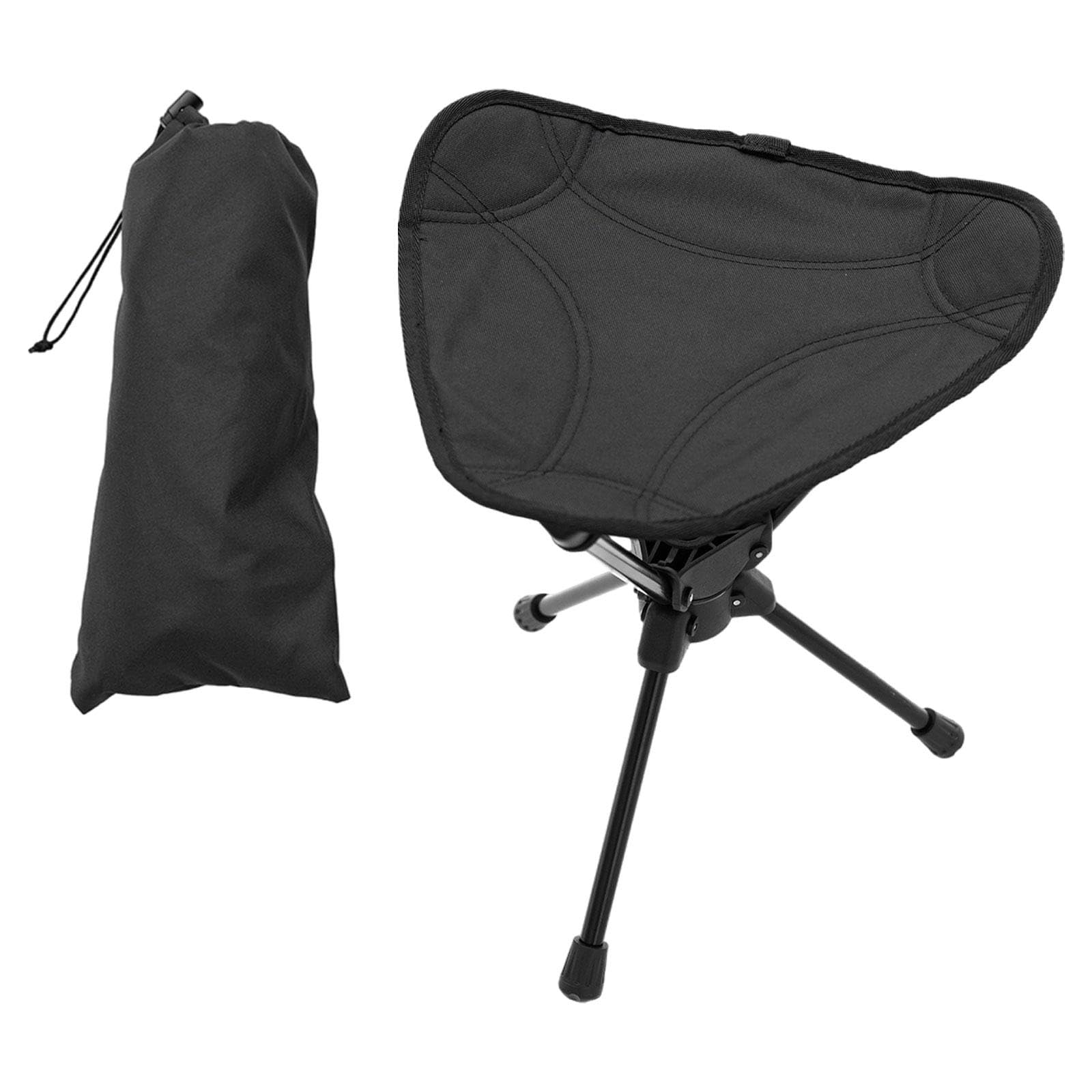 Tabouret Pliant Extérieur Chaise Camping Repose-Pieds Portable Aluminium Oxford Facile à Adapté pour Camping Randonnée Pêche Plage Pique, Noir