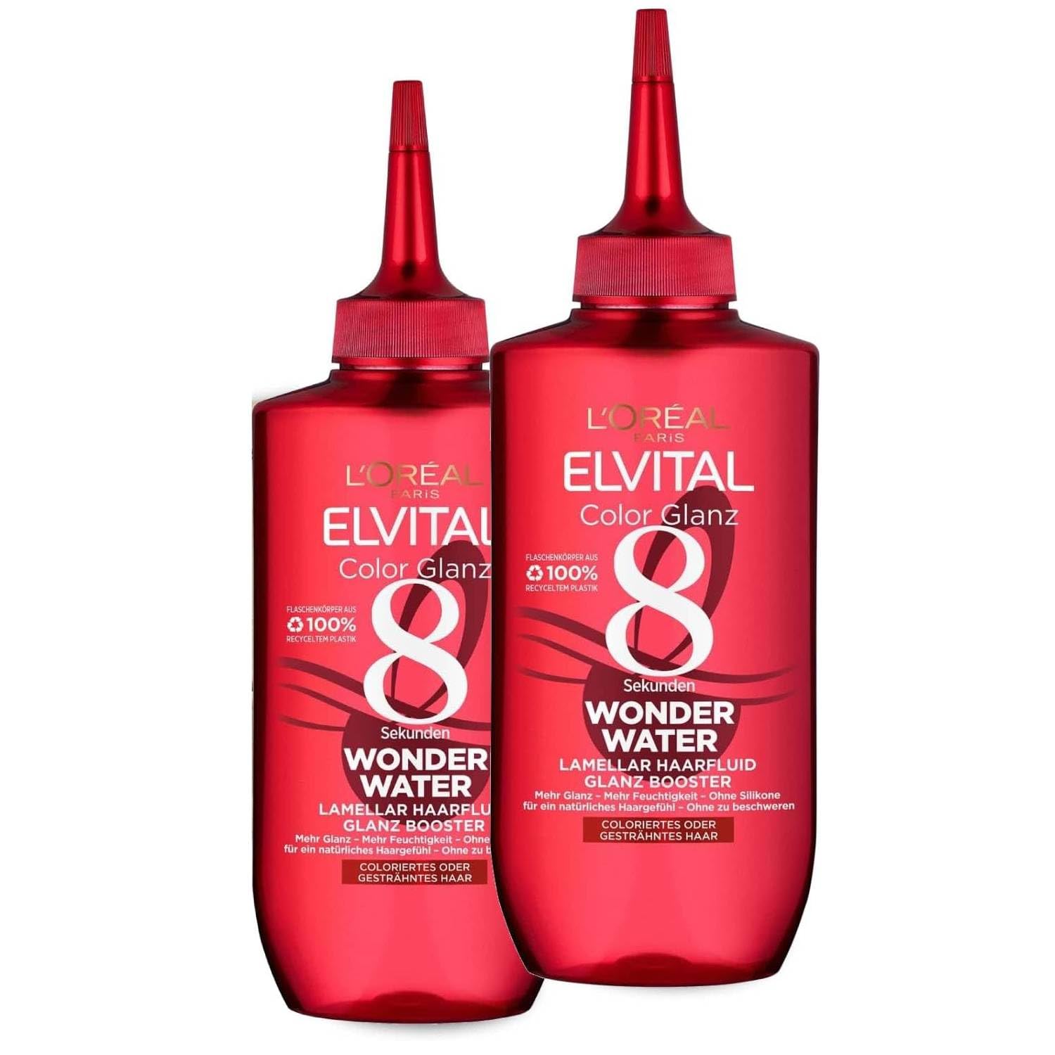 2 szt. L'ORÉAL - ELVITAL Color Glanz 8 sekund Wonder Water Lamellar płyn do włosów 2 x 200 ml