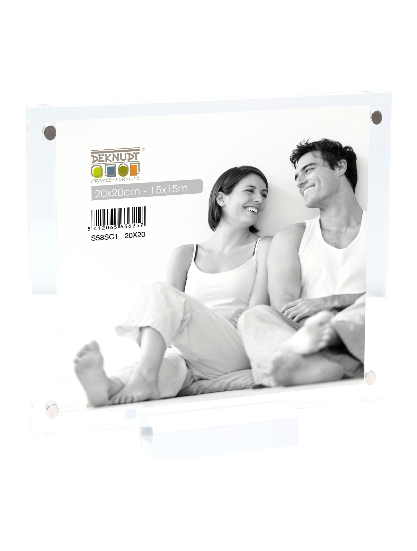 Cadre photo magnétique haut de gamme transparent en verre acrylique de 6mm