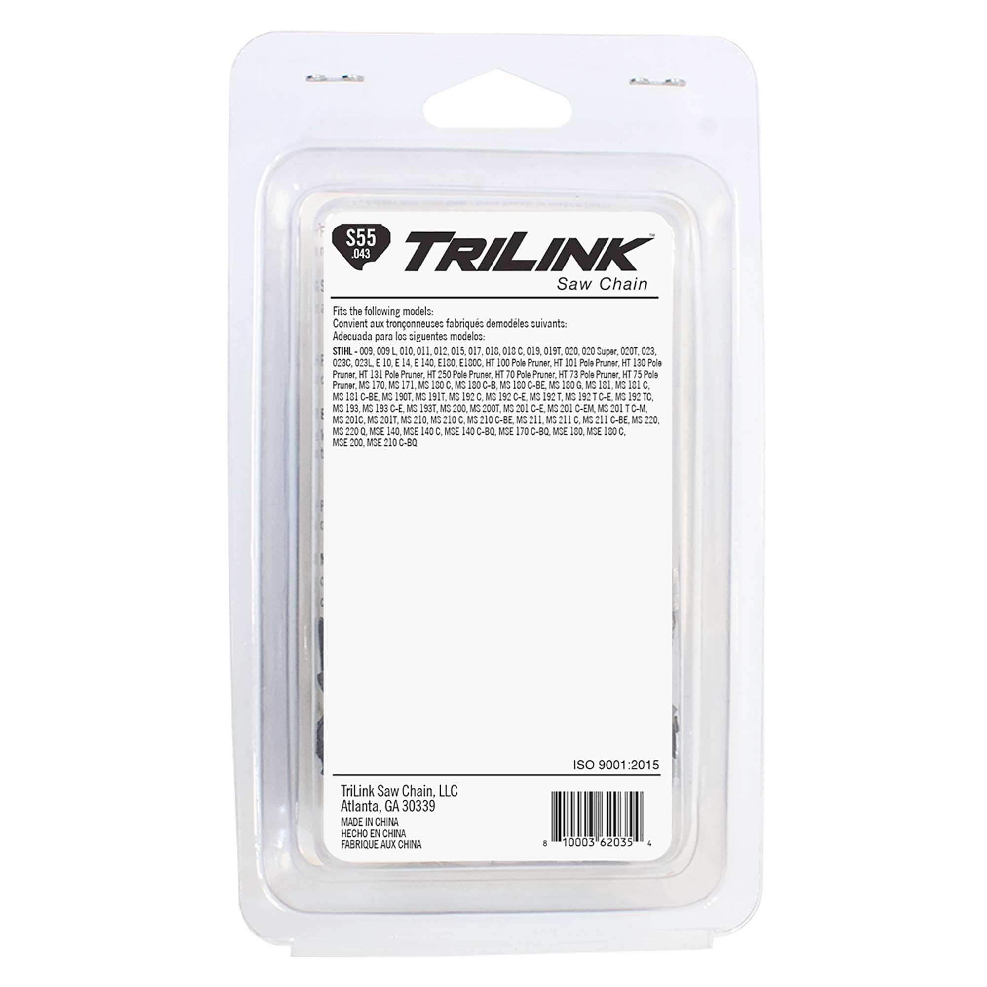 Semicincel LP 3/8 .043 55DL 16 pulgadas. Compatible con/reemplazo para sierra de poste Stihl HT70, HT73, HT75, HT100, HT101, HT130, HT131, HT250 R55-90PX