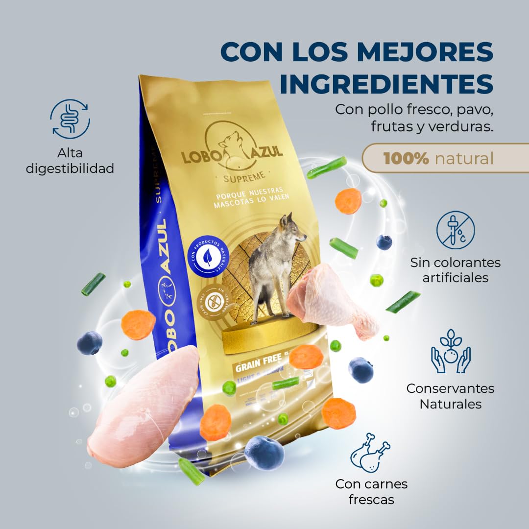 Pienso Sin Cereales Light para Perros Esterilizados y Adultos Senior 12kg