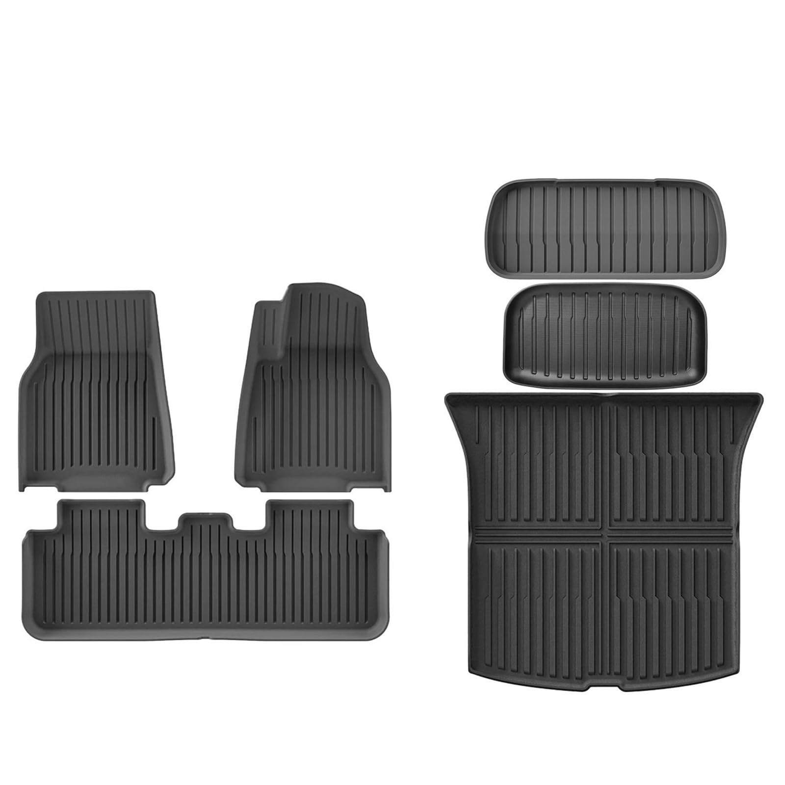 Eqjshl Black 10 Floor Mat Tpe Car Floor Mats For Tesla For Model Y For Launch For Juniper 2025+ Cargo Liner All Weather Trunk Mats Floor Liner Backrest Mats Full Set Anti Slip Mats(Black 10)