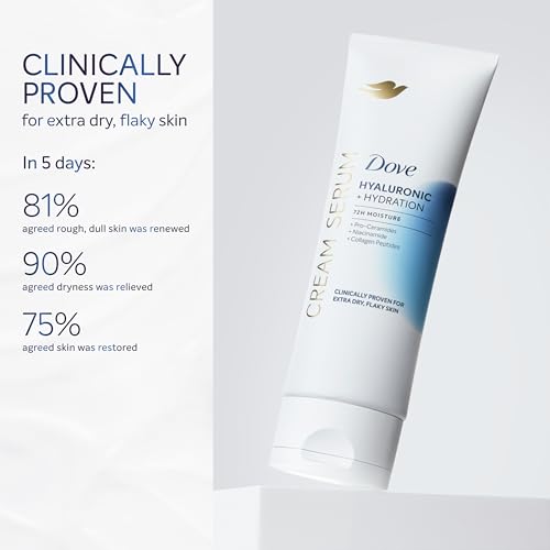 Dove Body Cream Serum Hyaluronic + Hydration for Extra Dry, Flaky Skin, with Pro-Ceramides, Niacinamide and Collagen Peptides Lotion, 8 oz - Image 6