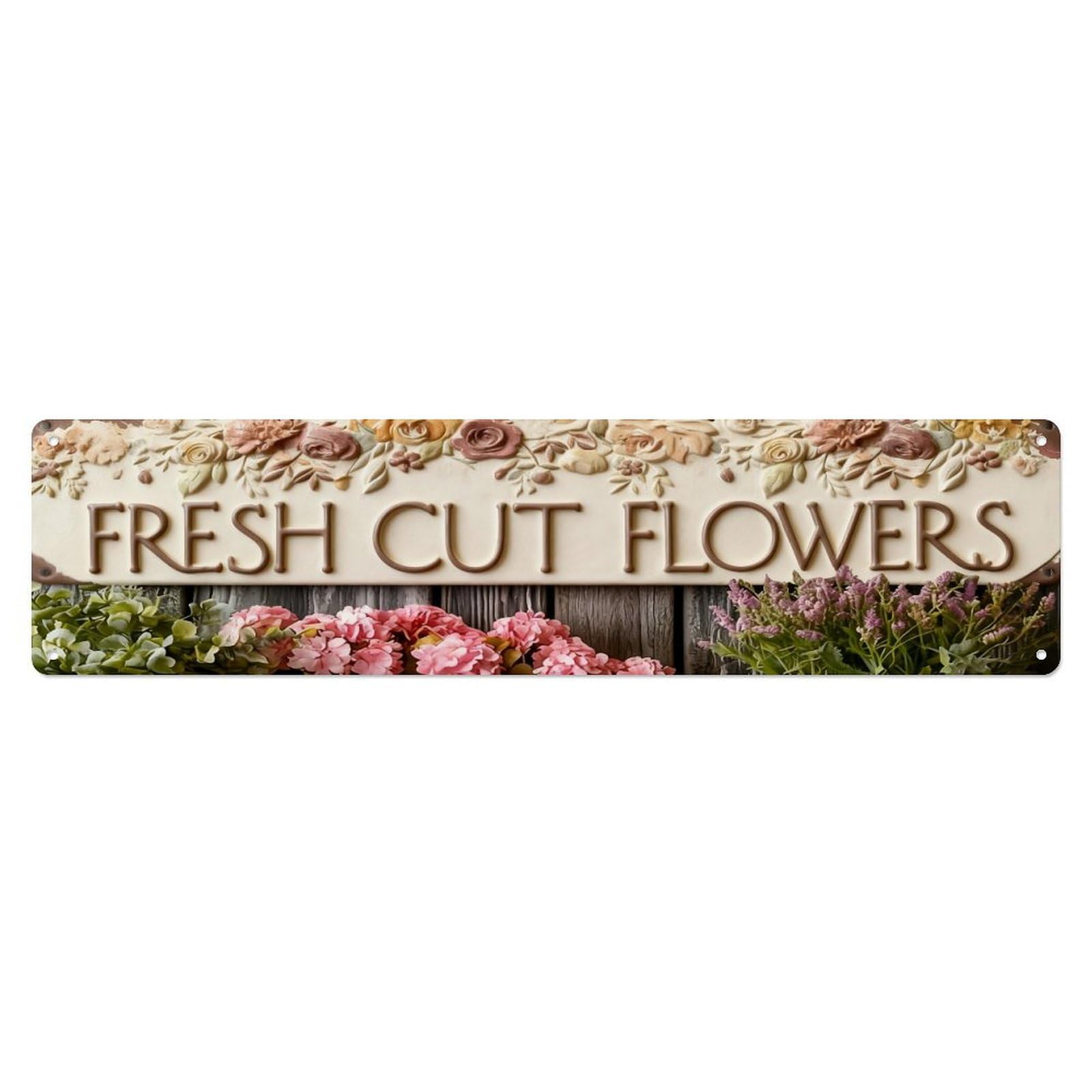 Floral Arrangement Pattern Design Metal Tin Sign Plaque