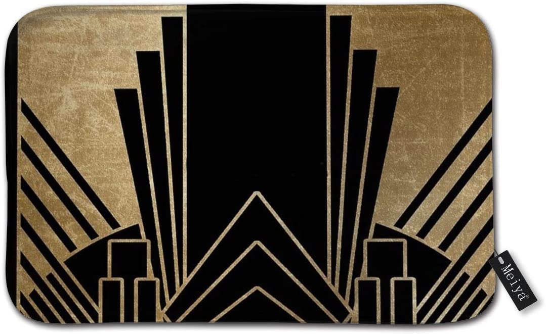 Traqunn Art Deco Design Doormat Entrance Mat Floor Mat Rug Indoor Front Door Bathroom Kitchen and Living Room Bedroom Mats 24X16 In — image 1