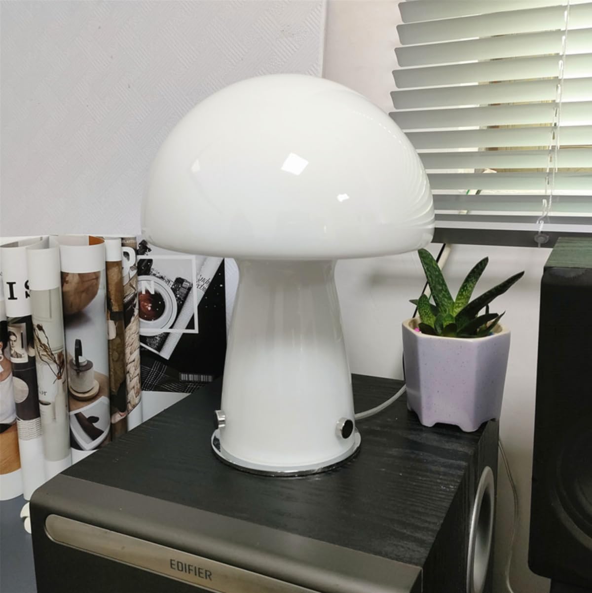 Pilz Tischlampe Hochzeit Nachttischlampe Europäischer Stil Glas Nachtlicht Bauhaus Dekorative Tischleuchte für Schlafzimmer, Wohnzimmer, Hochzeitsgeschenk