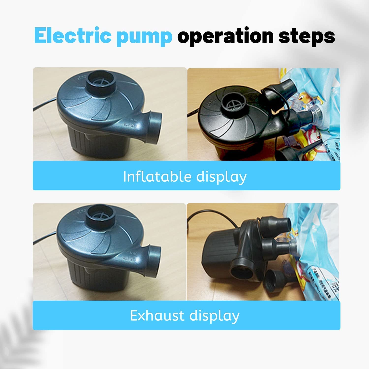 Pompe à Air Électrique Gonfleur Dégonfleur 2 En 1,Gonfleur Avec 3 Buses Pagaies Ac 220v 240v 12v Electrique Paddle Piscine Pompes Pour Lit Air Gonflable