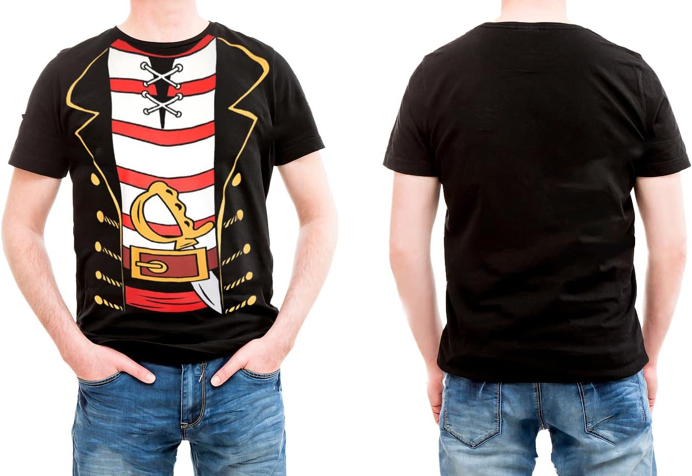DANGCOS Pirate Shirt,Men's Graphic Tees for Costume Halloween,Cosplay,Pirate-Themed Parties - Image 7