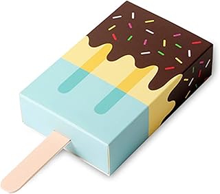 Caja de dulces, 10 unidades de caja de flores for regalo de fiesta, dulces de boda, chocolates (color: caja de helado rosa) (Size : Blue Ice Cream Box)