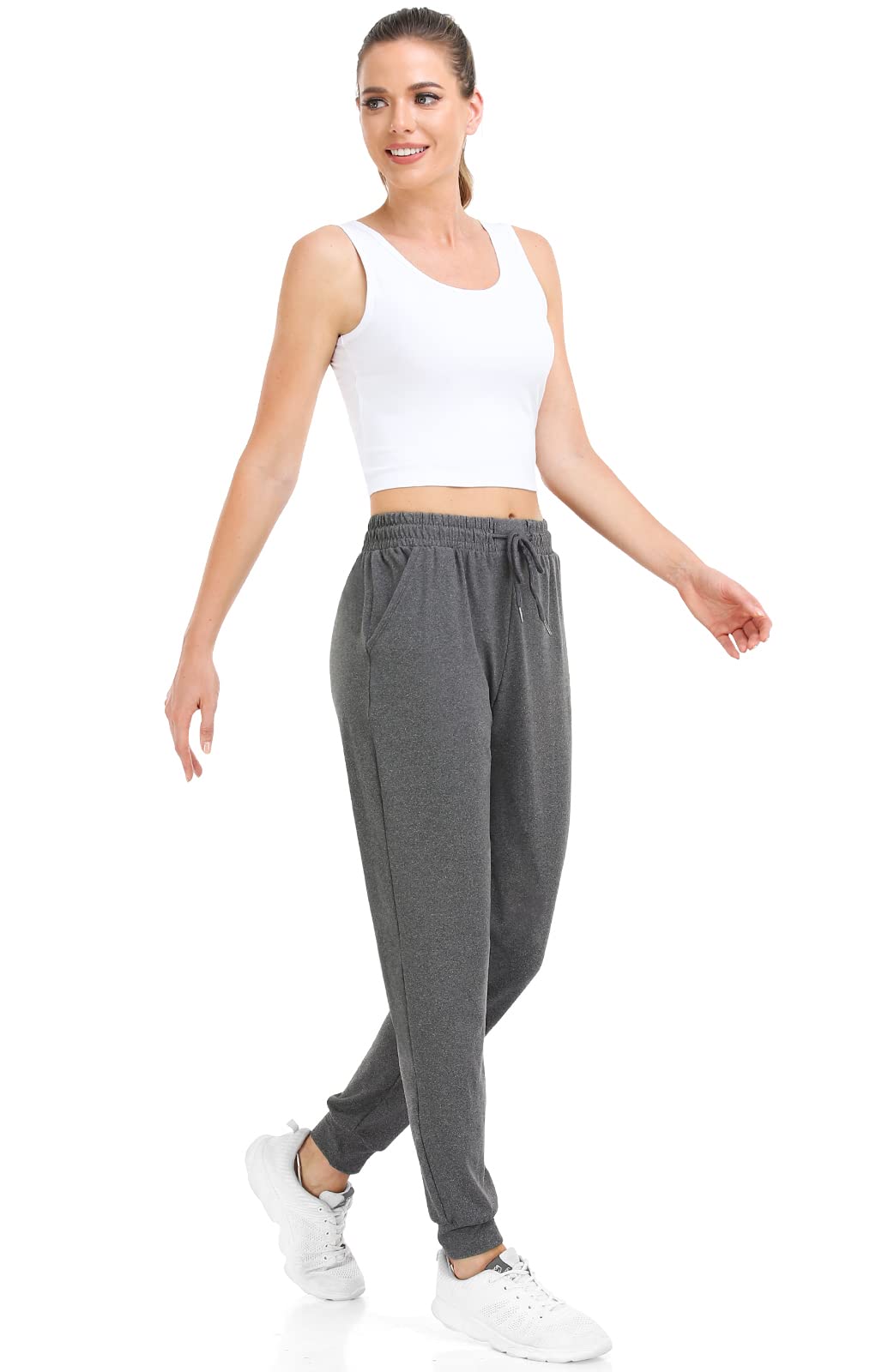 ZENEX Pantalones deportivos para mujer con bolsillos, pantalones deportivos con cordón para mujer, pantalones casuales de yoga y descanso (S-3XL)