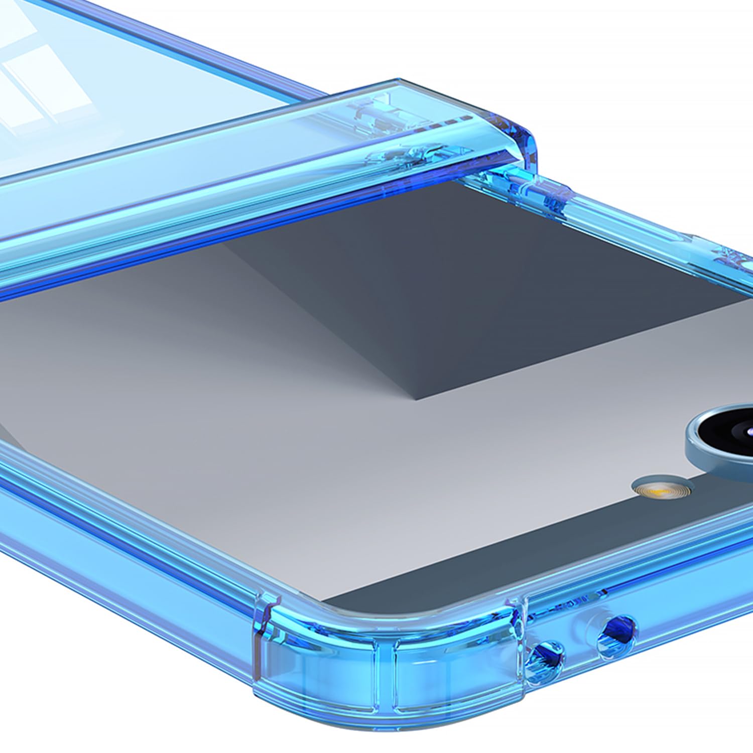 COQUE Étui pour Samsung Flip 7, Bumper Transparent Housse de Protection avec [Anti-jaunissement] [Couvercle à charnière] Airbag Anti-Chute de Téléphone pour Samsung Galaxy Z Flip 7 5G-Rose