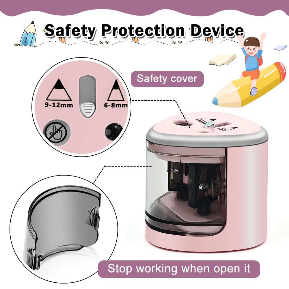 Elektrischer Bleistiftspitzer Mit Behälter - Batteriebetrieben, Doppelte Löcher