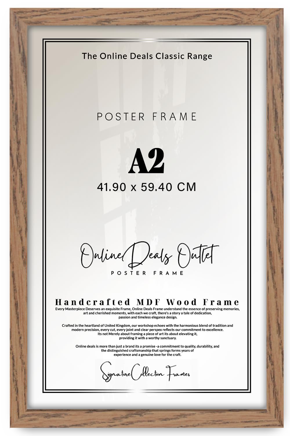 Online Deals - Contemporary Large A2 (41.90 x 59.40 CM) Wall Frame | Designed for Vertical/Horizontal Display- Perfect for Modern Touch to Living Rooms and Galleries 23 x 16 Inch [ Dark Oak ]