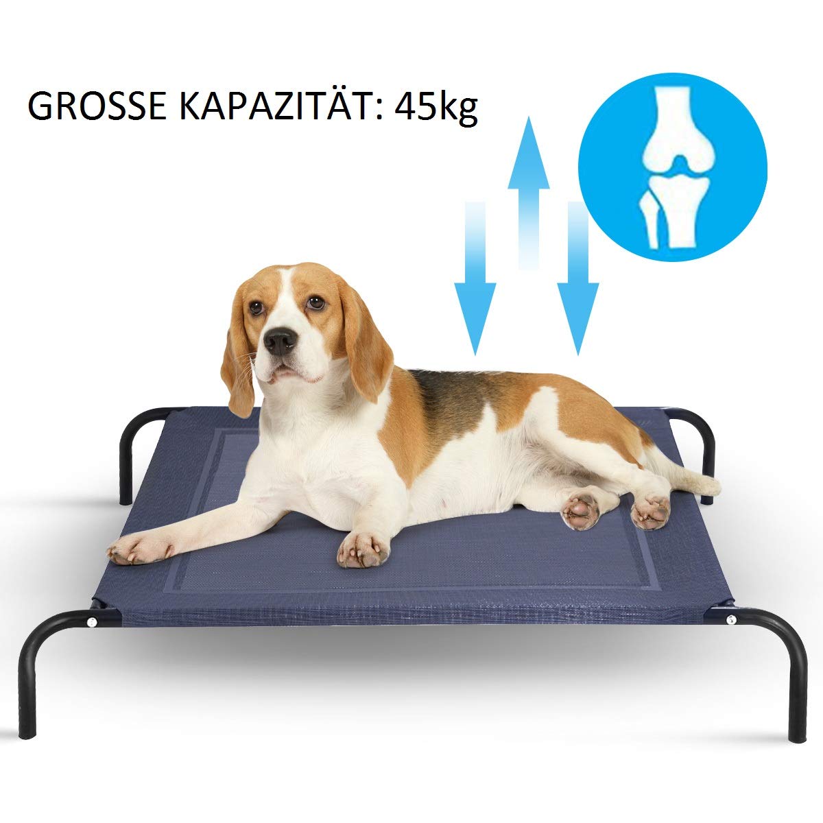 COSTWAY Metalowe legowisko dla psa, na lato, legowisko dla psa, do ogrodu, na zewnątrz, sofa dla psa, do użytku na zewnątrz, legowisko dla psa, obciążenie do 50 kg, legowisko dla kota, 110 x 80 x 18