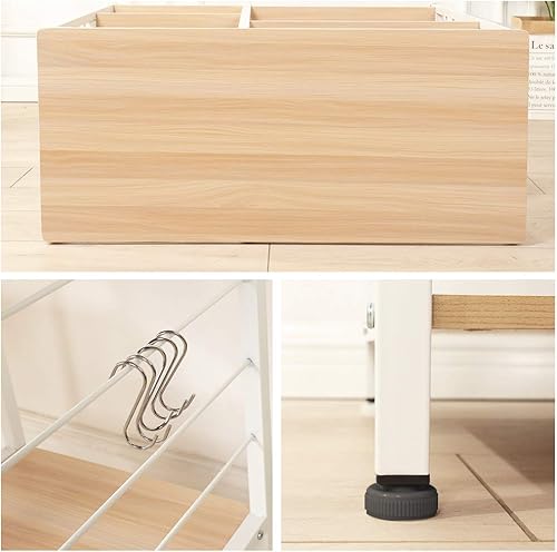 Miniatura 5 de soges Estación de café para microondas, estante para panaderos de cocina, carrito de almacenamiento para horno de microondas, estante de estación de