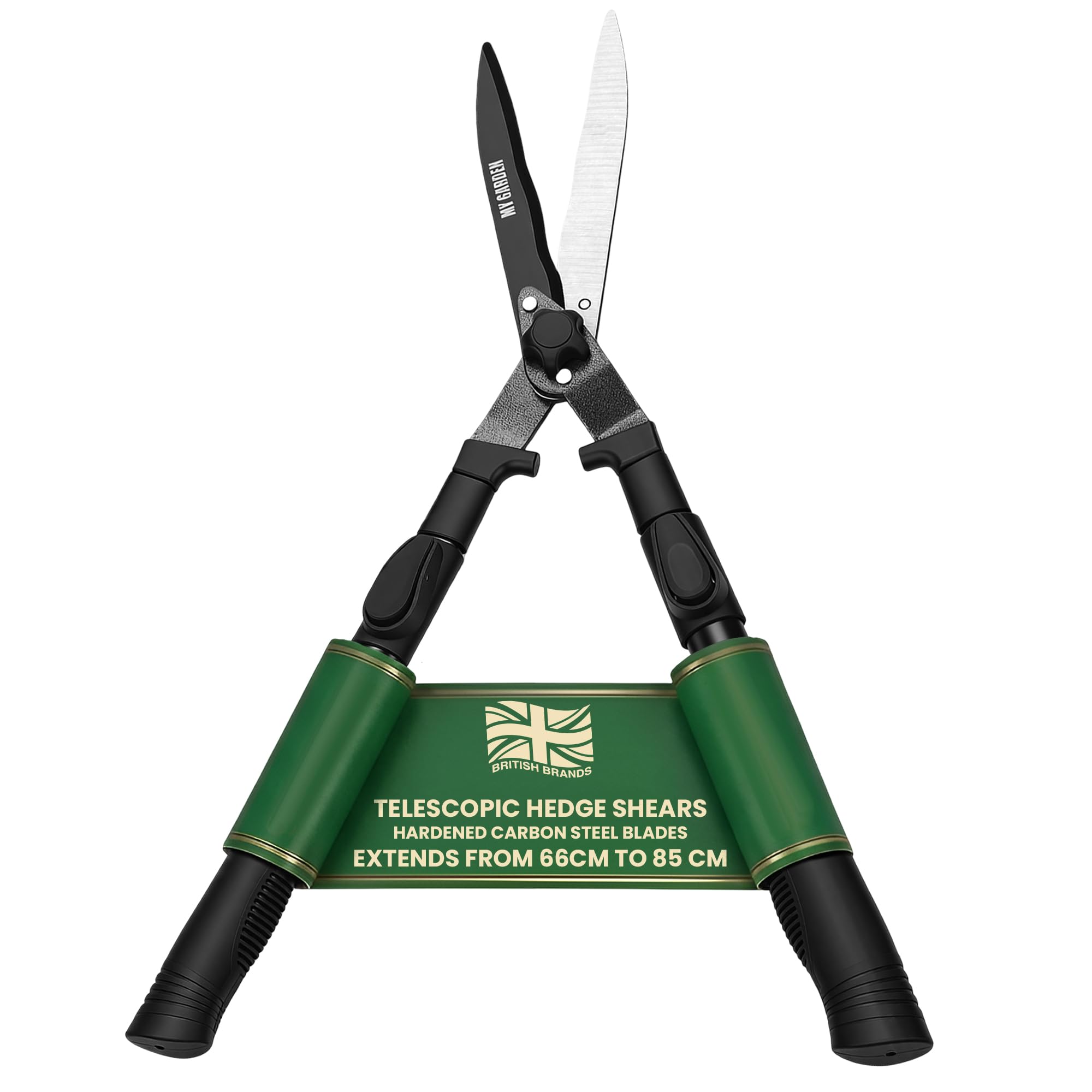 My Garden Hedge Shear 66–85 cm Extendable - Telescopic Hedge Shears for Gardening – Long Reach Garden Shears with Comfort Grip Handles - Durable Carbon Steel Blades, Precision Cutting