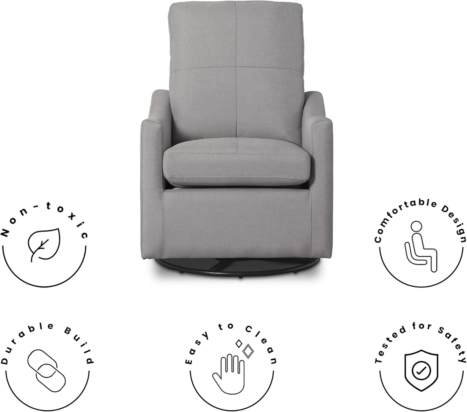 Delta Children Kenwood Glider Swivel Rocker Chair, French Grey : Home & Kitchen