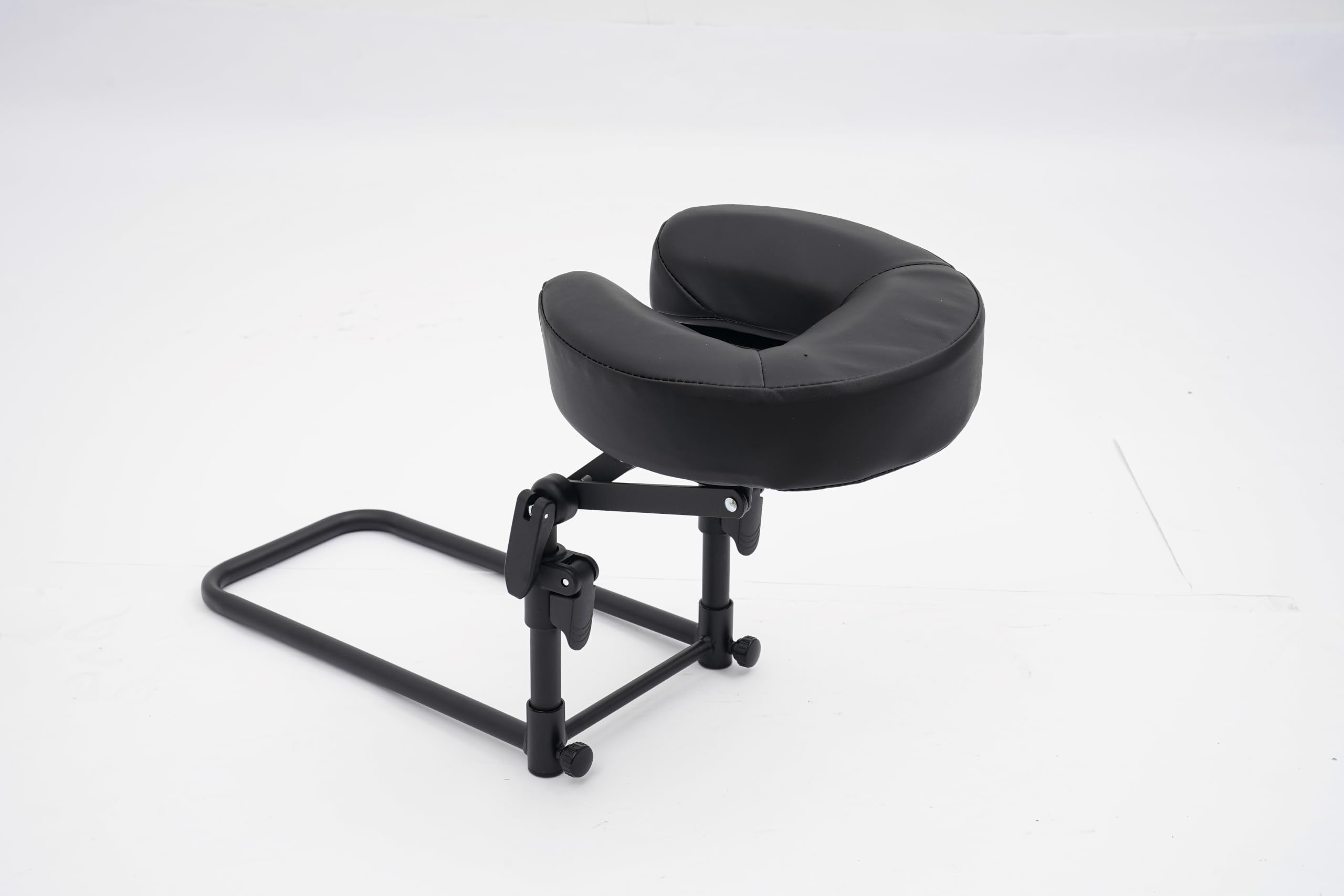Supporto per il viso per lettini da massaggio, poggiatesta regolabile per tavolo da massaggio | Regolabile in altezza 14-45 cm e inclinabile a 180°, nero, per massaggio, fisioterapia e cura post-operatoria, 42 x 27 cm