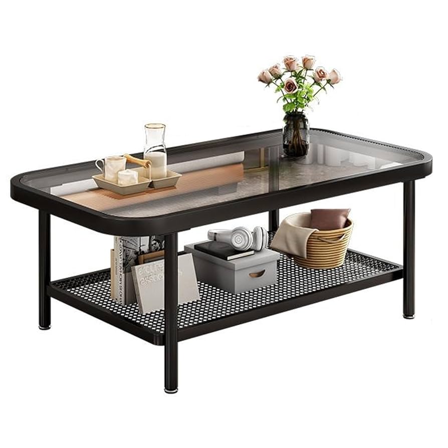 Amazon.com: Coffee Table 2 Tier Coffee Table, Glass Top