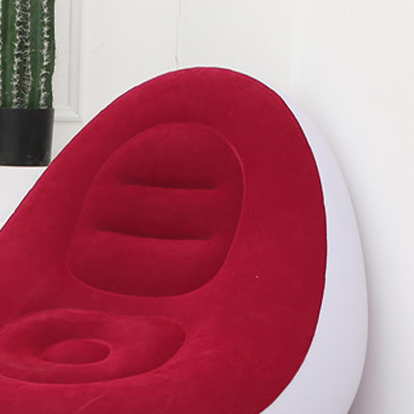 Chaise Gonflable Gonflable, Chaise Longue Gonflable avec Pouf pour Le Camping, Les Jeux, la Pause déjeuner, la fête dans Le Jardin, Profitez d'un Bain de Soleil (Rouge)