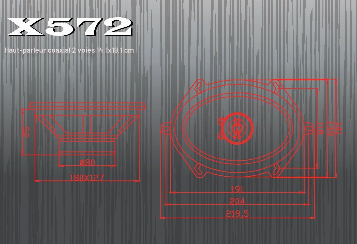 'Excalibur x572 2 Voies Haut-parleurs Audio 13 x 18 cm/6 x 9, 450 W Paire de Prix pour de Nombreux Ford, Mazda ou Fiat véhicules