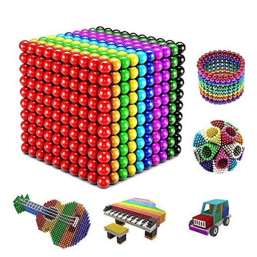 5mm 1000 Bitars Magnetkulor Magnetisk Ball (10 färger) Stressverktyg, Anti-stress-presentidé, Magnetbollar, Extra Stark Supermagnet för Magnettavlor Och Whiteboards (1000 stycken, 5 mm)