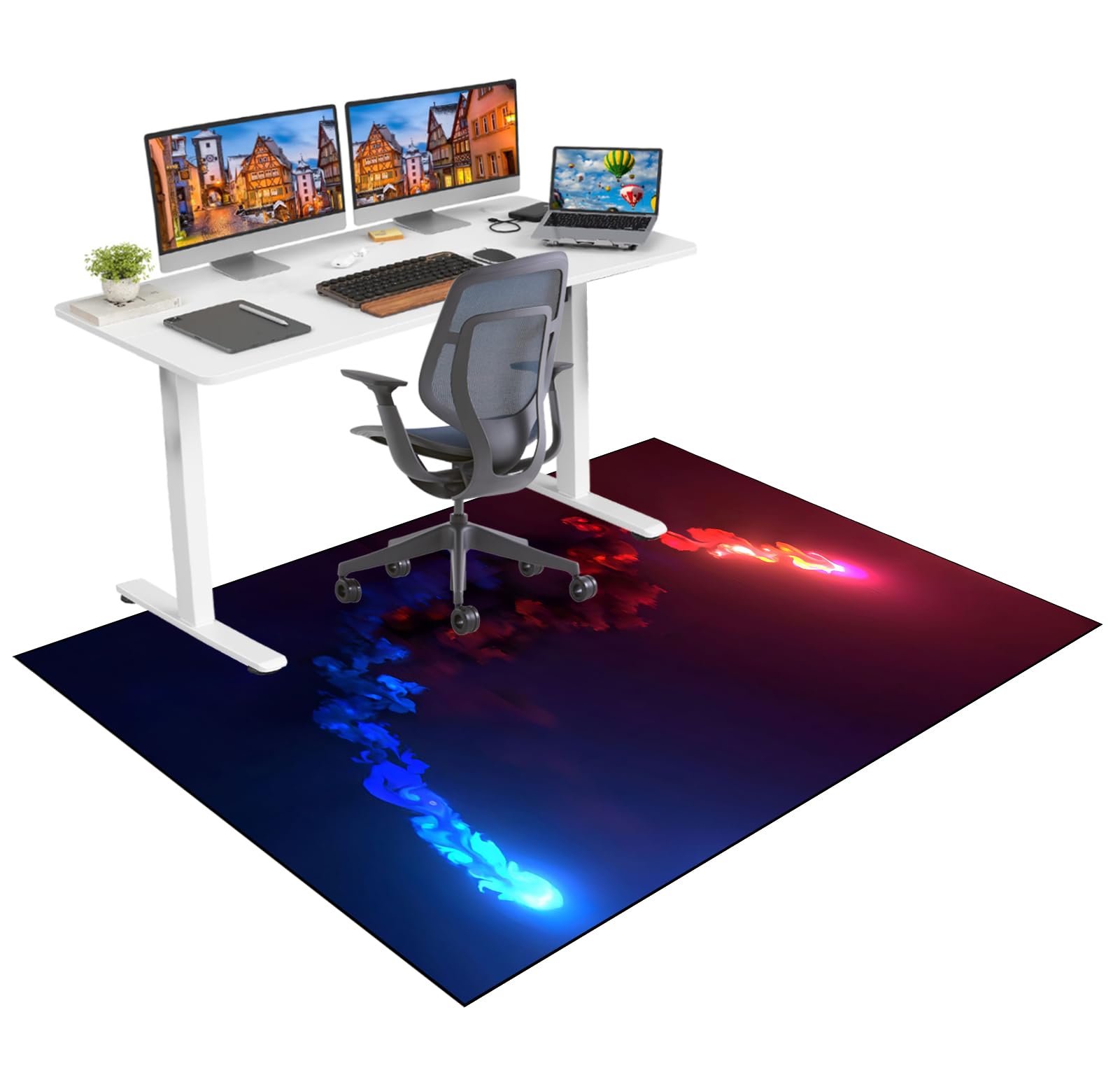 Ruxevnsy Color-2086A Gaming Chair Mat For Carpet Floors Desk Chair Floor Protector Mat For Carpet Protector Chair Mat Non Slip Floor Mat For Office Chair Mat For Carpeted And Hardwood Floor Gaming Floor Mat 80 X 120 Cm