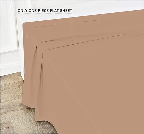 Miniatura 2 de TREND BEDDING MART TBM - 1 sábana encimera lisa al tacto de calidad de hotel, 100% algodón egipcio, ajuste perfecto para camas de tamaño King de