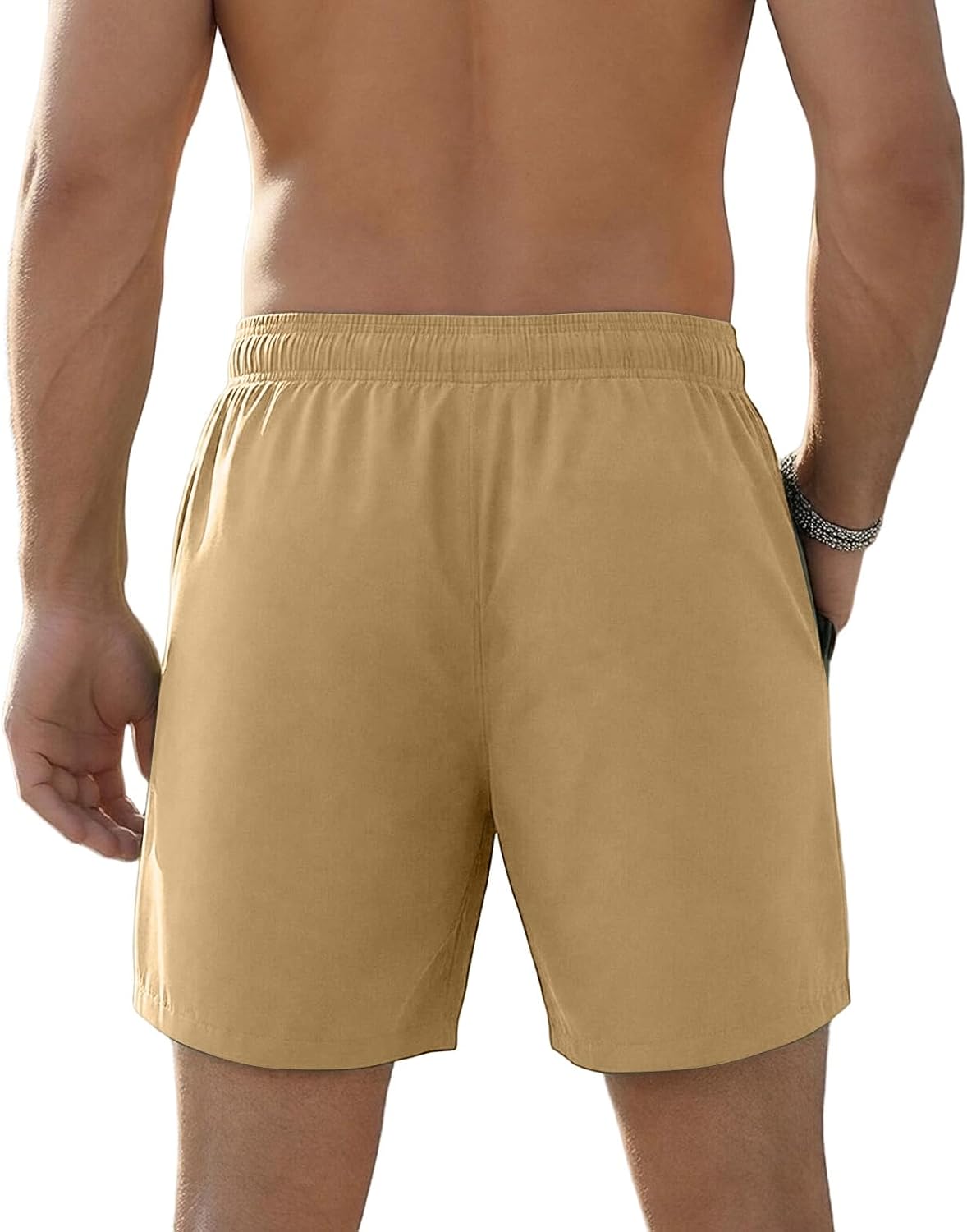 Ymosrh Men's Casual Shorts Elastic Waist Drawstring Lightweight Gym Athletic Workout Running Shorts M-5XL