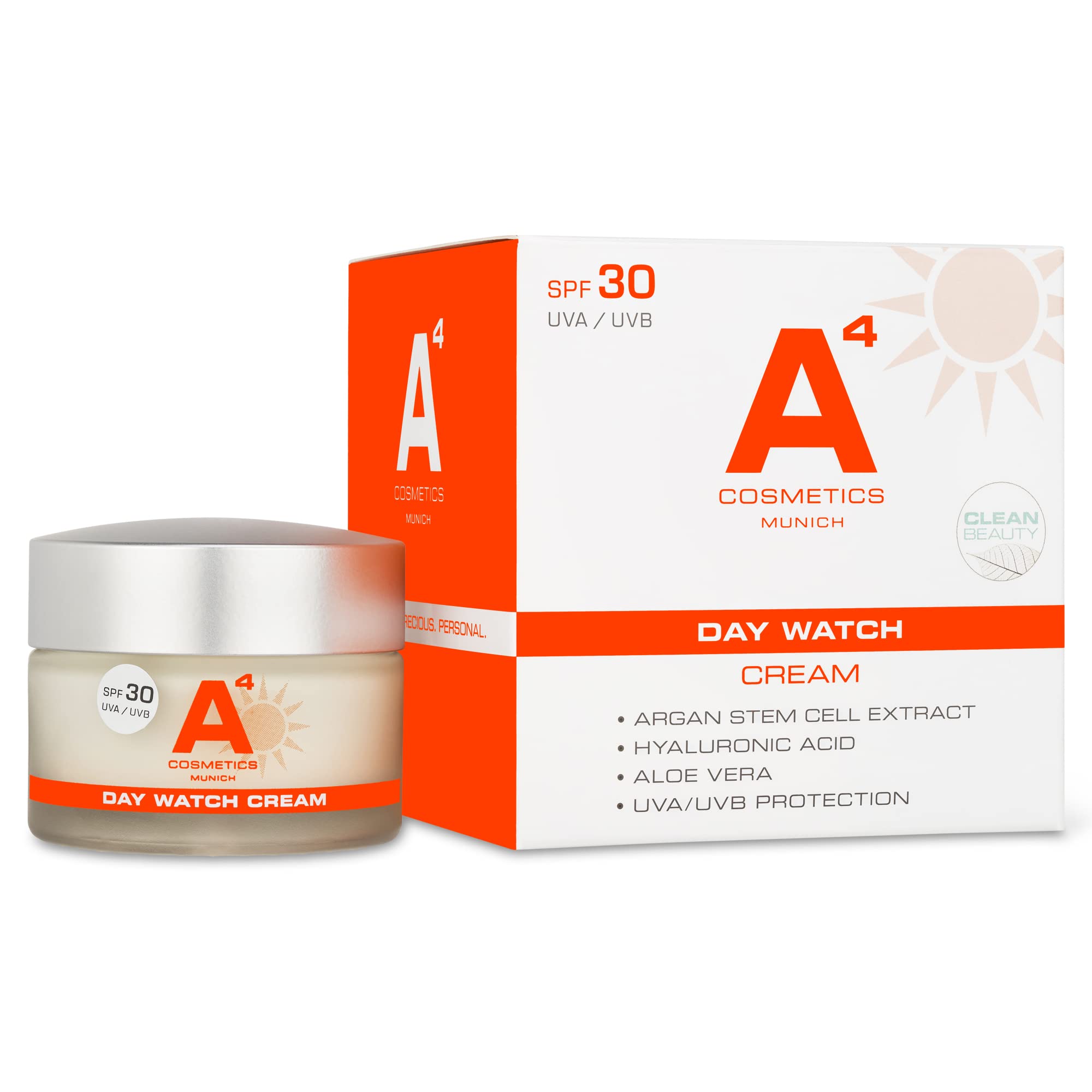 A4 Day Watch - Anti-Aging Tagescreme/Tagespflege mit Sonnenschutz LSF 30 (50 ml) | Clean Beauty Wirkstoffkosmetik auf natürlicher Basis