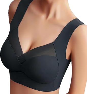 Womens Compression Seamless Wirefree Bras No Underwire Padded Push Up Soft Back Smoothing Bra Everyday Bras