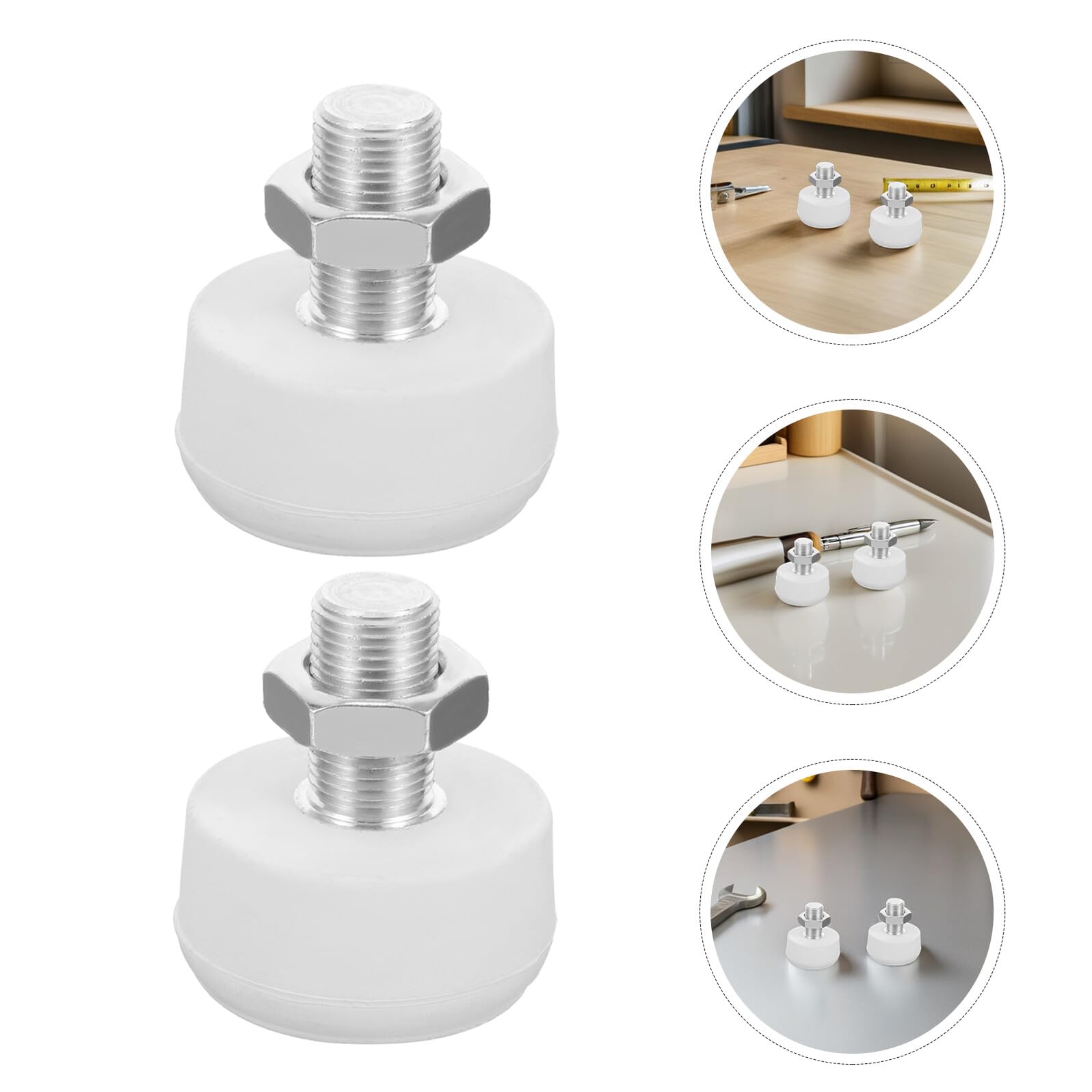 GARVALON Freins de Rechange Réglables en Caoutchouc Blanc pour Patins à roulettes Butées de Frein 152 MM avec Écrou Lot de 4 Pièces Résistantes à L’Usure Accessoires Universels pour