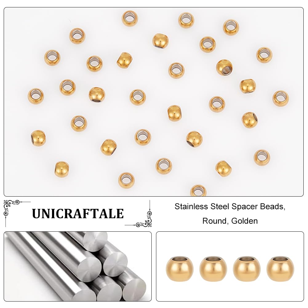 50 pezzi 2.5mm 3mm anello in acciaio inox perline distanziatore grande foro