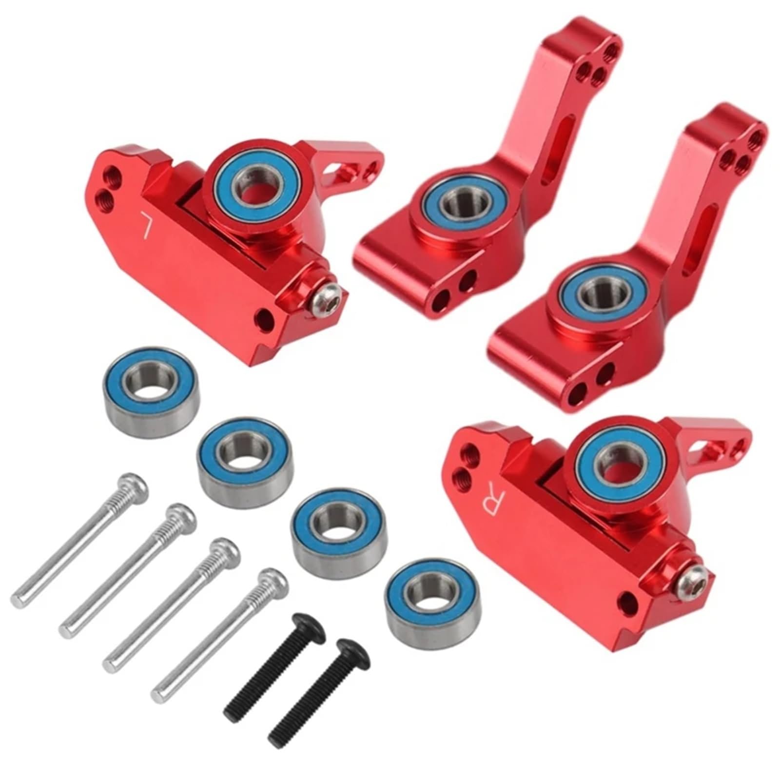 RC Accesorios para Traxxas para Slash para Stampede para Rustler 1/10 1 Juego De Bloque Ruedas Delanteras Metal Dirección Trasera Kit Soporte Eje RC