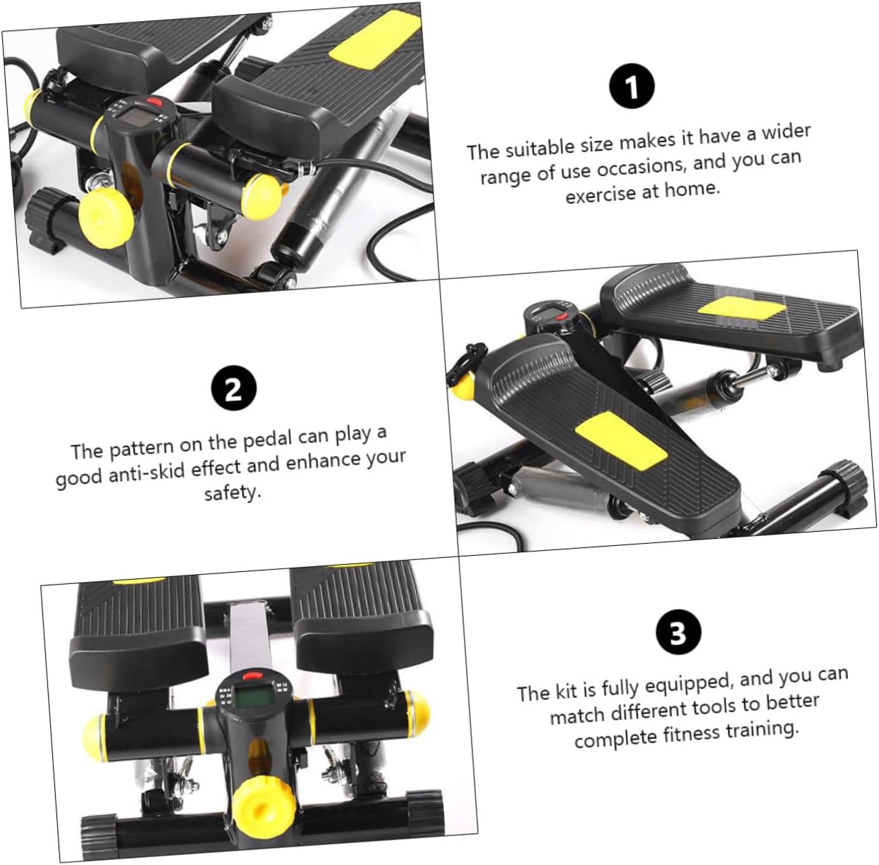 Mini Stepper Exercise Machine Silent Home Pedal Exerciser Armrests Compact Weight Loss Fitness Equipment for Indoor Workouts