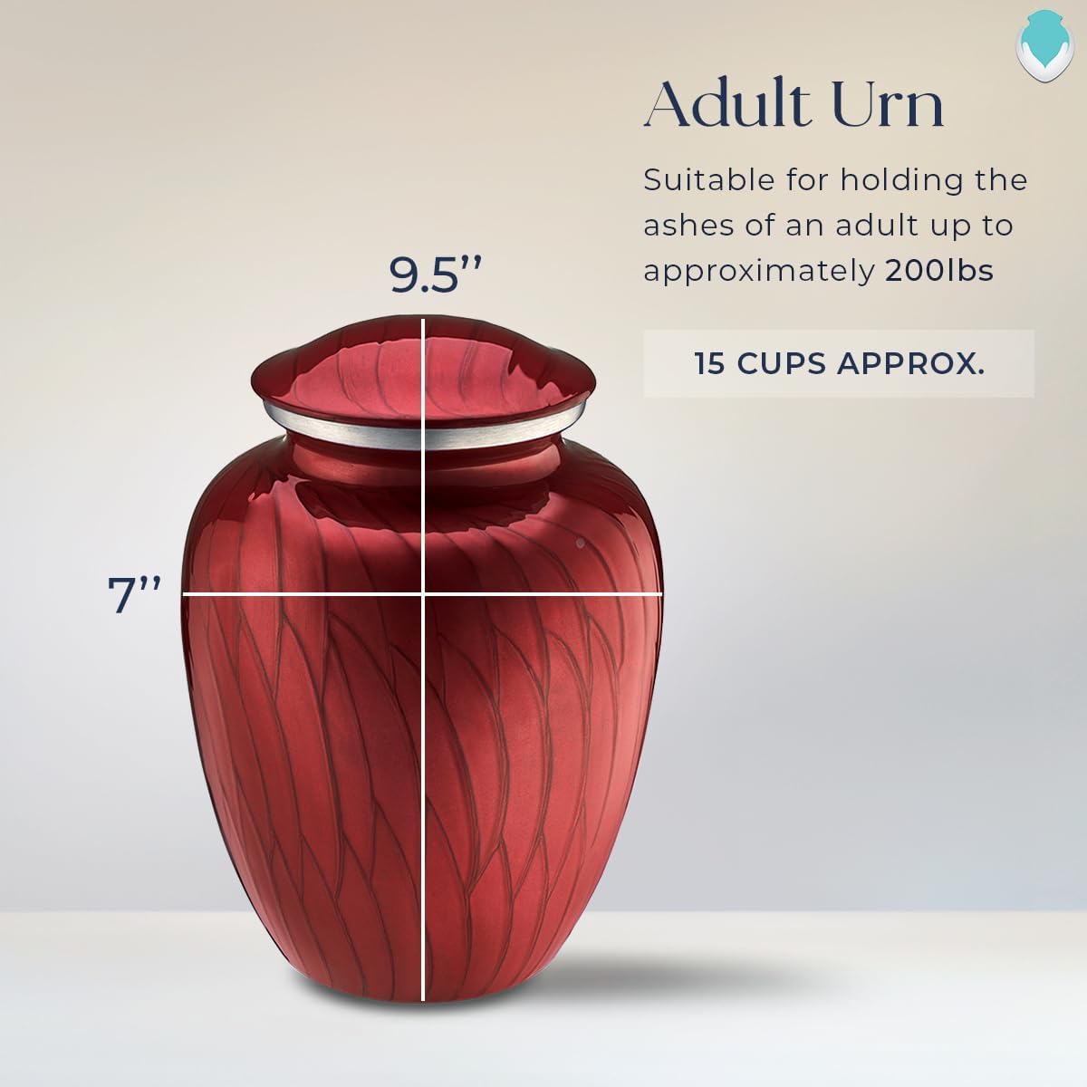 Geturns - Adult Personalized Anchor Cremation Urns for Human Ashes I Large Pearl Candy Red Funeral Urn for Men and Women I 200 lbs