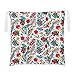 Cuscino sedia 40x40 cm bianco foglie B.Simo multicolore