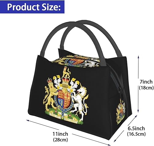 Miniatura 3 de UK England Royal Coat of Arms United Kingdom - Bolsa térmica plegable grande con aislamiento  Bolsa de almuerzo a prueba de fugas para adultos