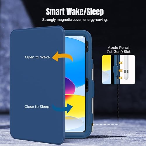 Miniatura 5 de MoKo Funda para iPad de 11 pulgadas (A16) de 11ª generación 2025/iPad de 10ª generación con soporte para lápices 2022 de 10.9 pulgadas, protector