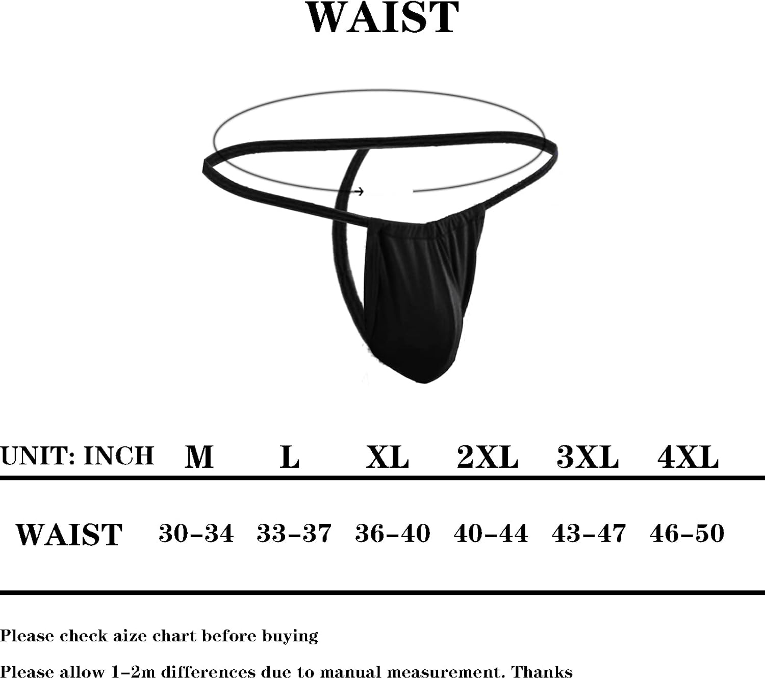 3 Pack Men's Thongs and G-string with Adjustable Bulge Low-Waist Pouch T-back Underwear Briefs - Image 7